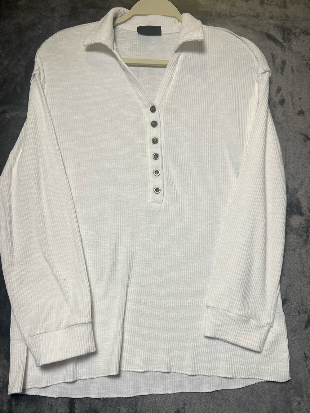 Vici White Long-Sleeve Henley